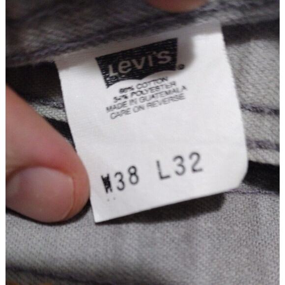 Levi’s Vintage 478 Grey Denim Cotton Poly Blend Jeans Copper Tab Cropped 38 x 32 - Picture 8 of 8